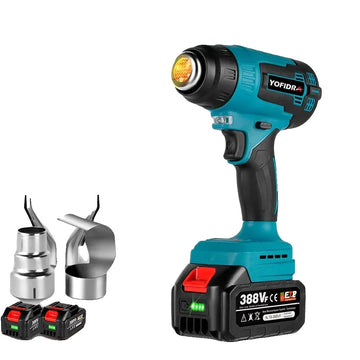 Elektrisk Varmepistol, Trådløs Betjening, 3 Dyser