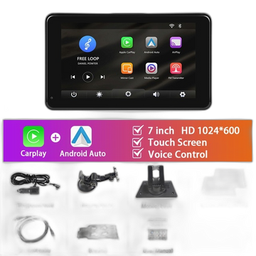 7 tommer bilstereo MP5-afspiller med Carplay, Android Auto, Bluetooth - Na