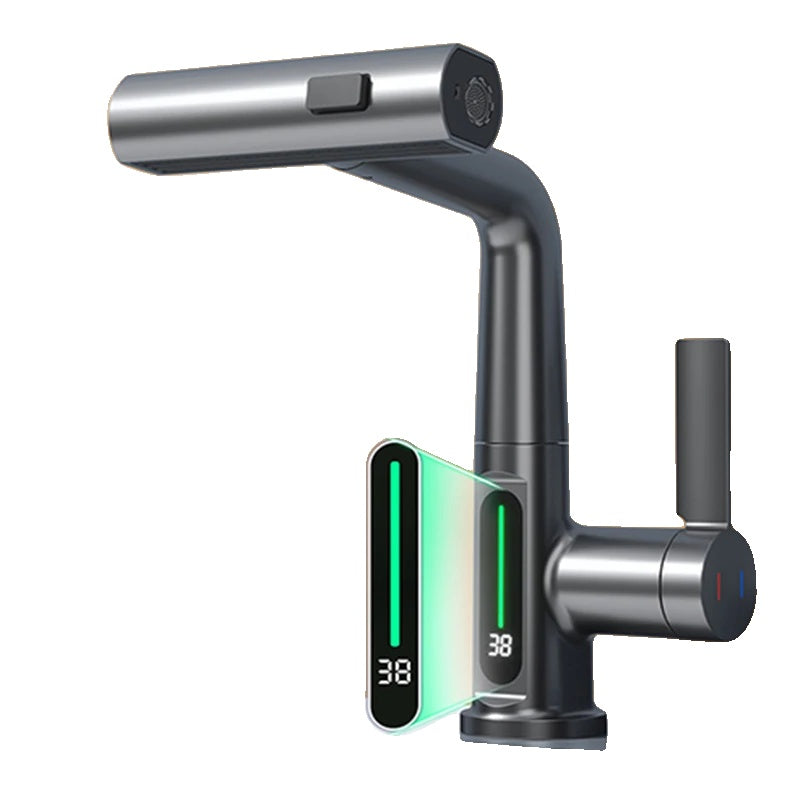 Vandfalds Bassinarmatur, Udtræksdesign, Digital Temperaturvisning