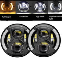 Jeep Wrangler LED-forlygter, 7 tommer, høj/lav stråle