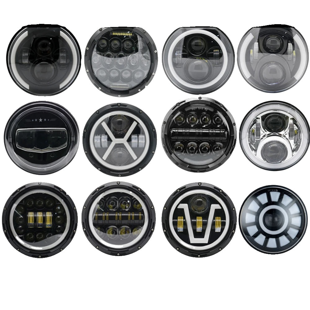 LED Forlygte, Høj/Lav Beam, Egnet til Jeep Wrangler Jk tj Cj Vaz 2121 Lada Niva 4X4