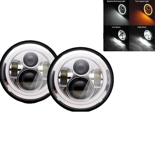LED Forlygte, Høj/Lav Beam, Egnet til Jeep Wrangler Jk tj Cj Vaz 2121 Lada Niva 4X4