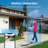 Solcelle Sikkerhedskamera, 360° Dækning, Trådløst og Vandtæt