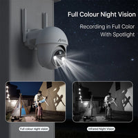 Solcelle Sikkerhedskamera, 360° Dækning, Trådløst og Vandtæt