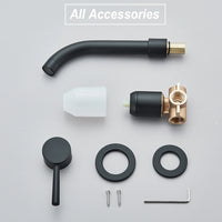 Badeværelsesarmatur, messingkonstruktion, vægmonteret tud