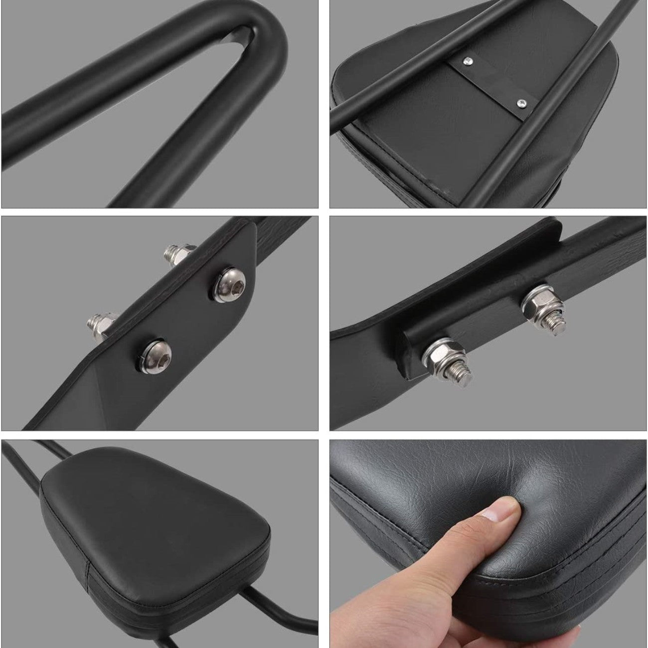 Bagsædepassager Sissy Bar Ryglæn - Sort til Harley Davidson