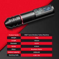 Trådløst Tatoveringsmaskine Kit, Børsteløs Motor, 2400mAh Batteri