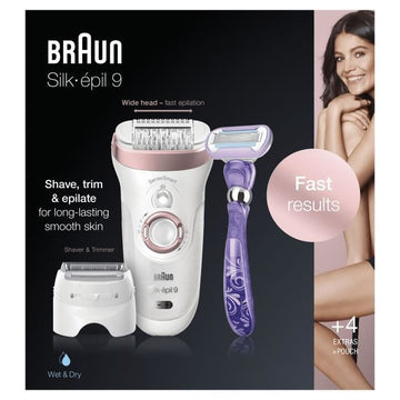 BRAUN Silk-epil 9 9/870 SensoSmart Elektrische Epilator - 7 accessoires - Goud en roze