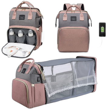 Transportabel sammenklappelig tremmeseng, letvægts, stor kapacitet mors taske