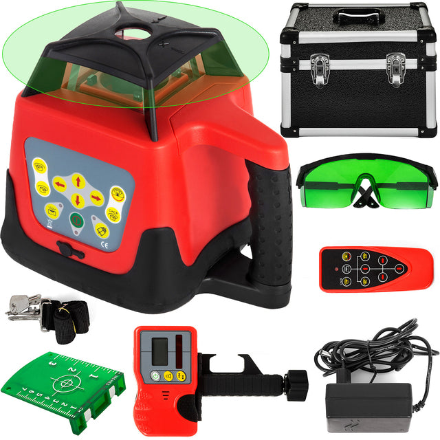 Rotary Laser Level Kit, 360° Scanning, 500M Rækkevidde