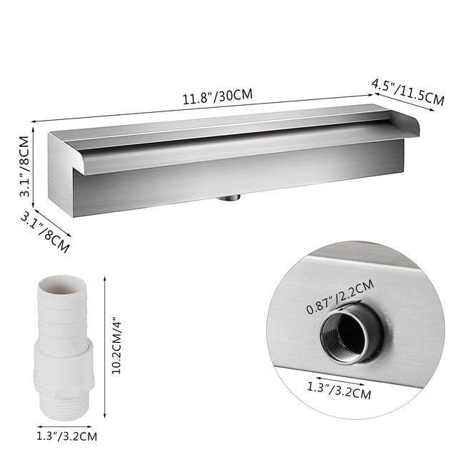 Pool Springvand, Rustfrit Stål, Vandfaldseffekt, Nem Installation