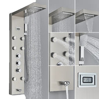 Shower Panel, Thermostatic Control, Massage Jets