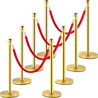 Crowd Control Stanchion Posts, Gold/Silver, Stable Base