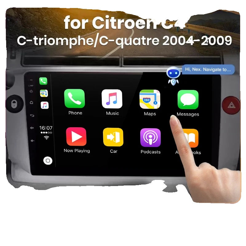 Autoradio voor Citroen C4 C-triomphe, draadloze CarPlay, Android Auto