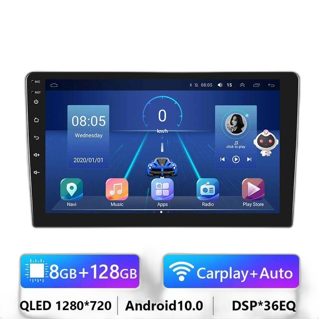 7/9/10.1 2Din Android bilradio - 8G 128G multimedievideoafspiller