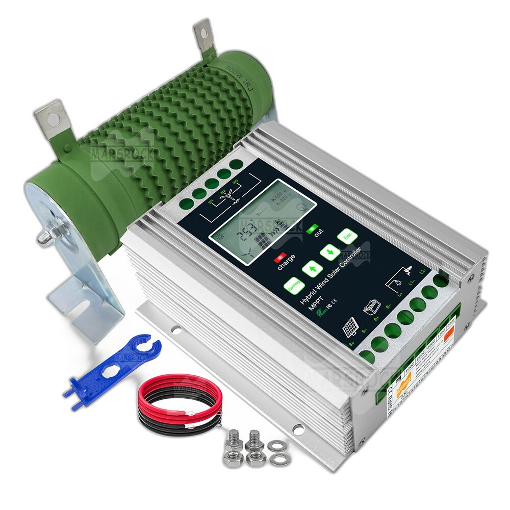 Hybrid sort controller, 1400W effektudgang, kompatibel med vindmøller og PV-batterier.