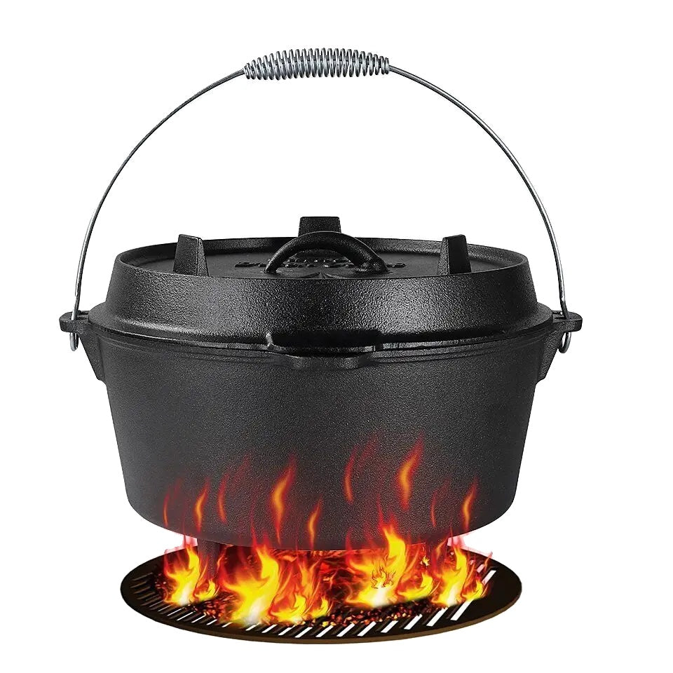 BBQ Dutch Oven, 4.0L Capacity, Cast Iron Construction