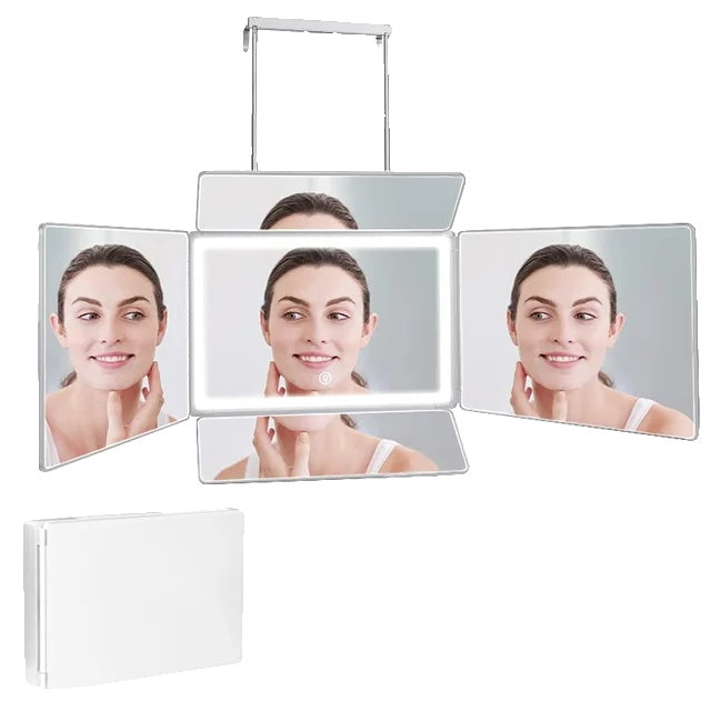 LED Light Mirror, Adjustable Height, 360° Rotation