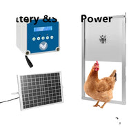 Automatic Chicken Coop Door Opener, LCD Screen Timer, Solar Battery Power