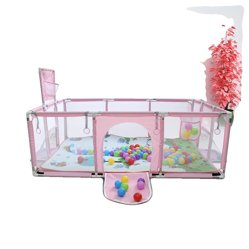 Baby Playpen, Indoor Safety Barrier, Basketball Frame