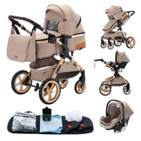 Luxury Stroller, Convenient Foldable Design, Safety Seat Compliant with EU Regulations