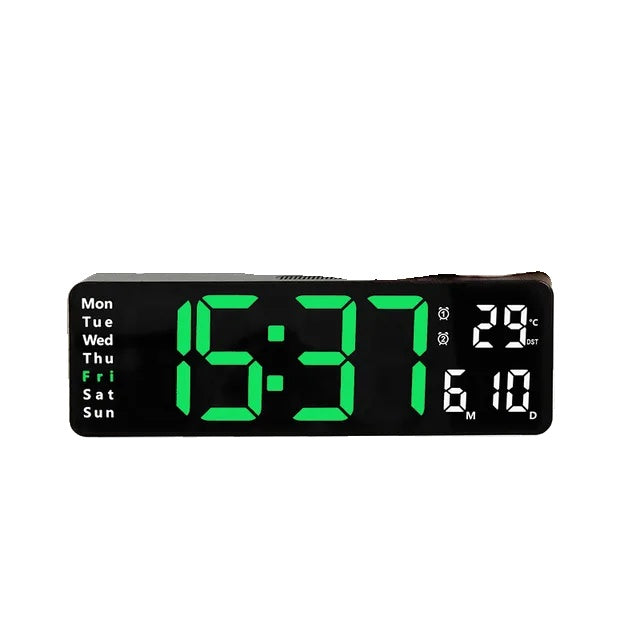 Digital Wall Clock, Large LED Display, Remote Control