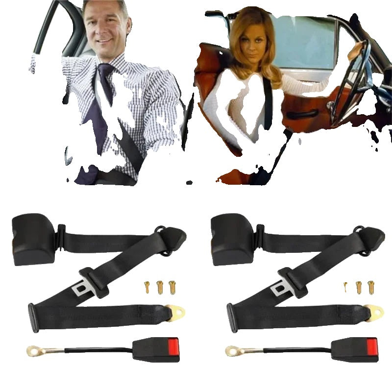 Car Seat Belt, 3 Point Automatic Belt, Adjustable Locking Clip Extender