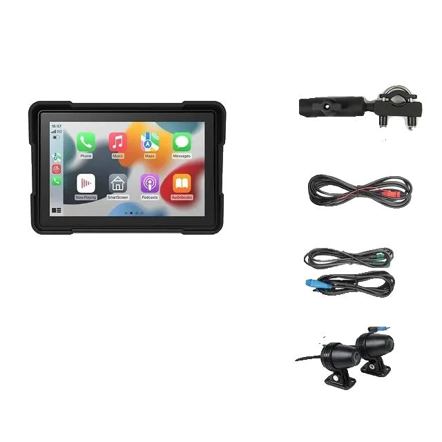 Motorcycle Navigation GPS Navigator, Wireless CarPlay, Waterproof IPX7 Screen