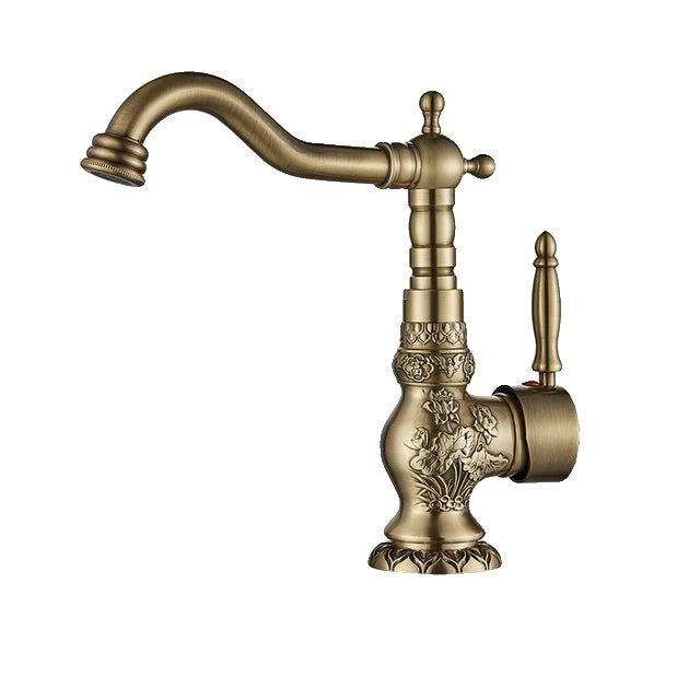 Bathroom Faucet, Antique Brass, 360 Rotation