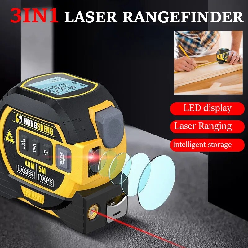 Laser Tape Measure, High-precision, Cross Line Measuring