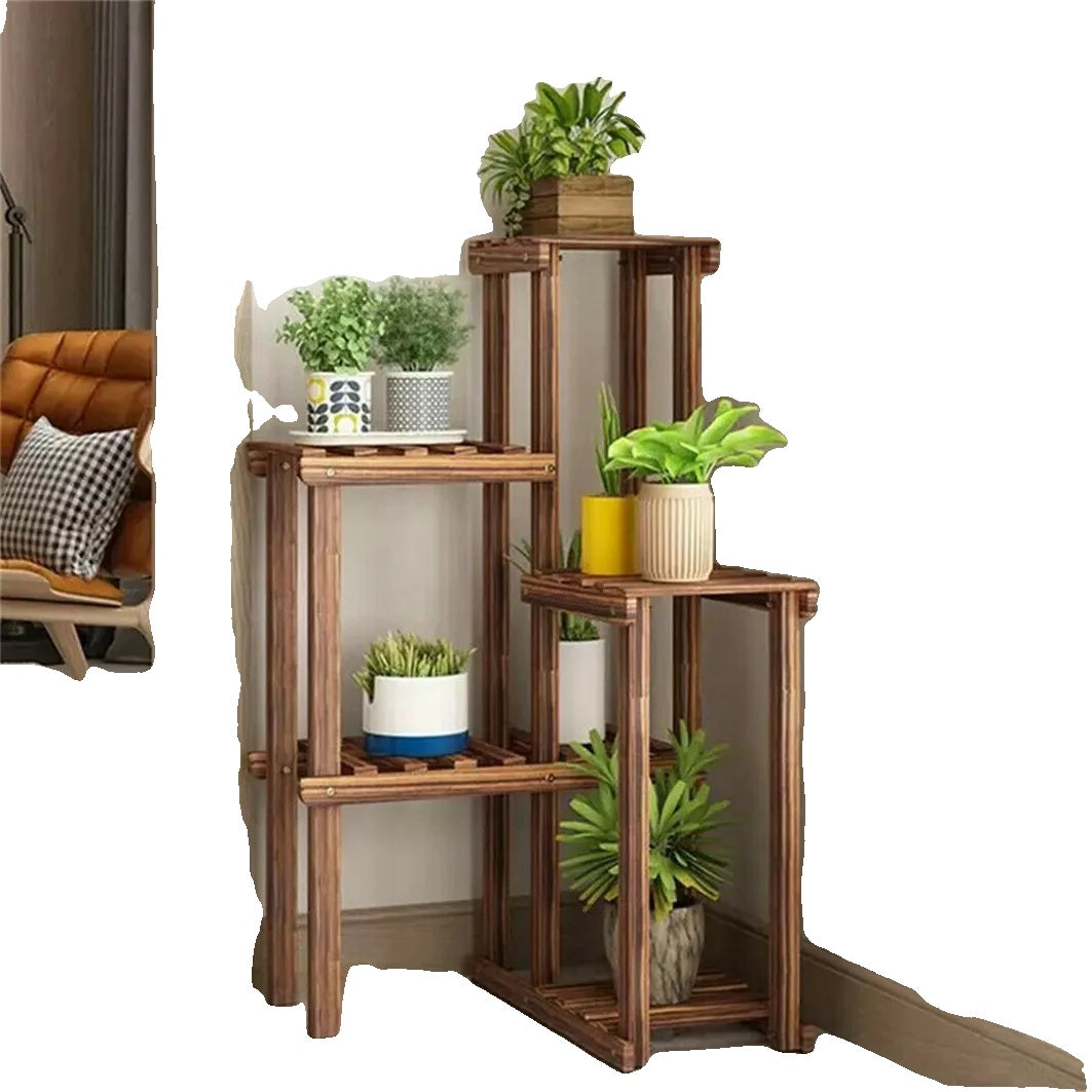 Wooden Plant Stand, 6 Tier, Indoor/Outdoor