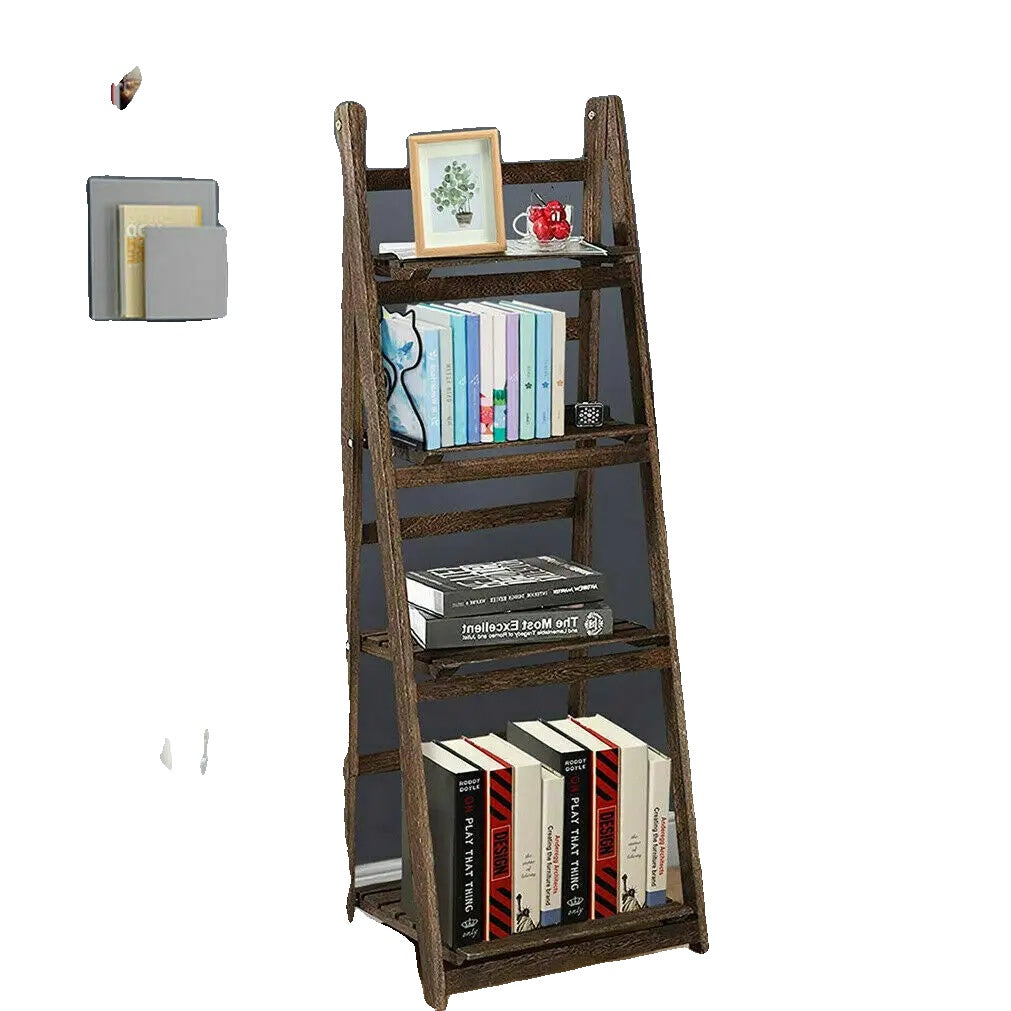 Ladder Shelf, Foldable, Rustic Wood