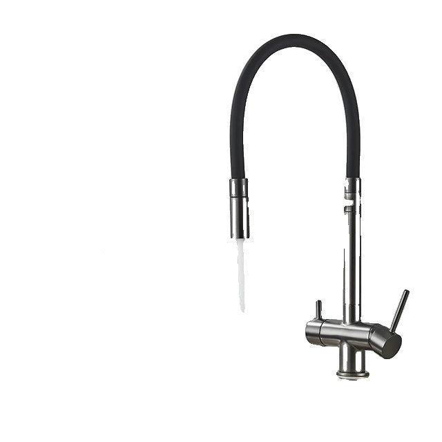 Kitchen Sink Faucet, 360° Pull Out Spout, Cold Hot Water Mixer Tap