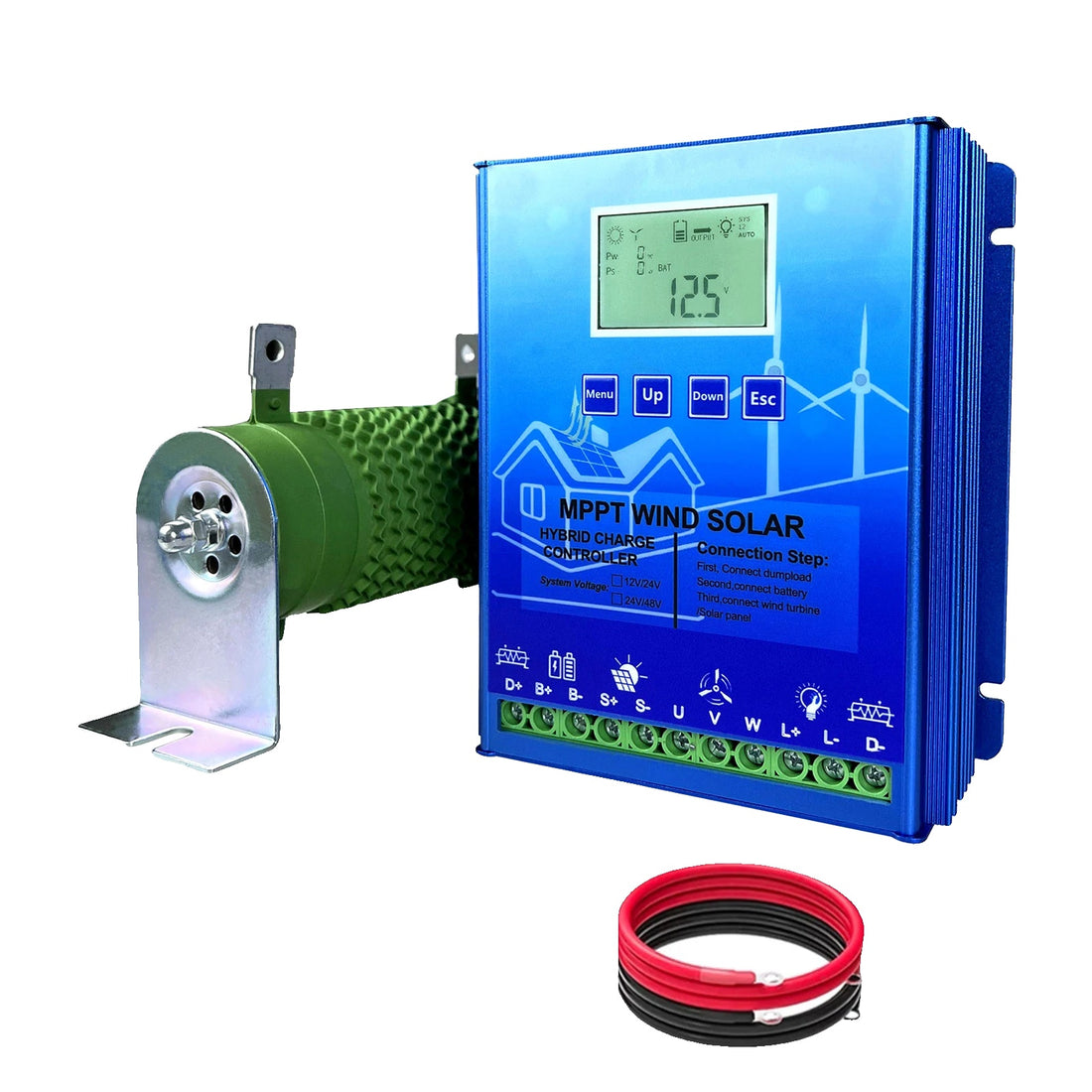 Hybrid Wind Solar Charge Controller, MPPT Technology, Bluetooth Connectivity