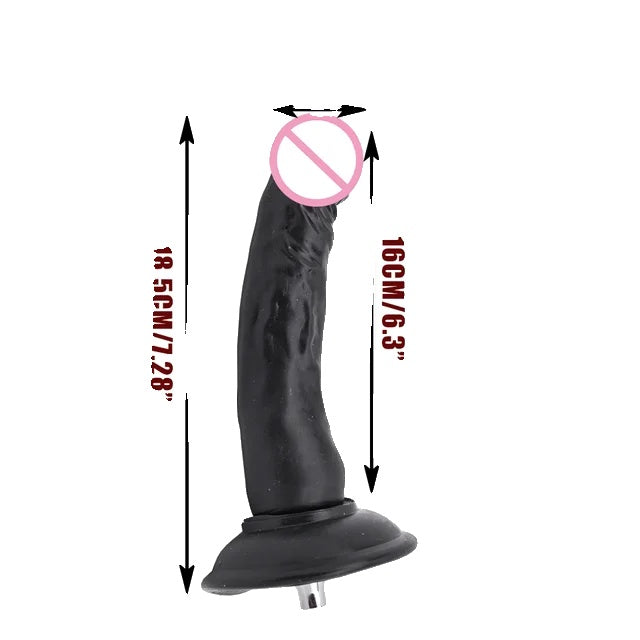 Sex Machine Attachment, VAC-U-Lock, Big Black and Flesh Dildos