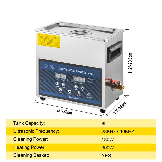 Ultrasonic Cleaner, Dual Frequency, Heating & Degas Function