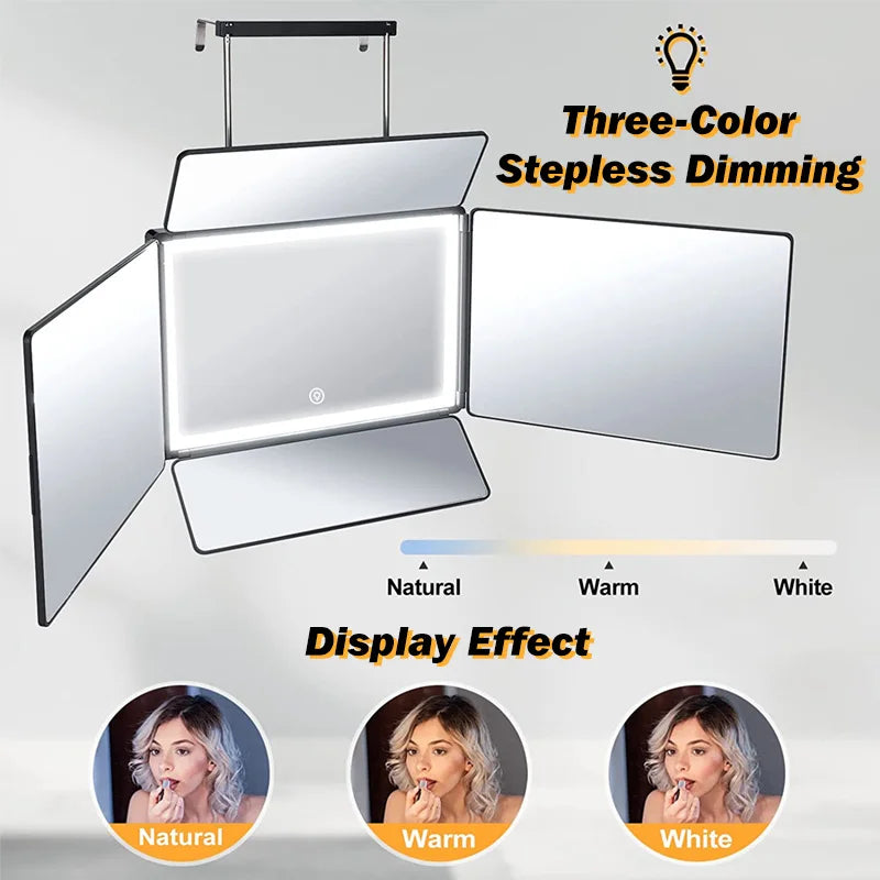 LED Light Mirror, Adjustable Height, 360° Rotation