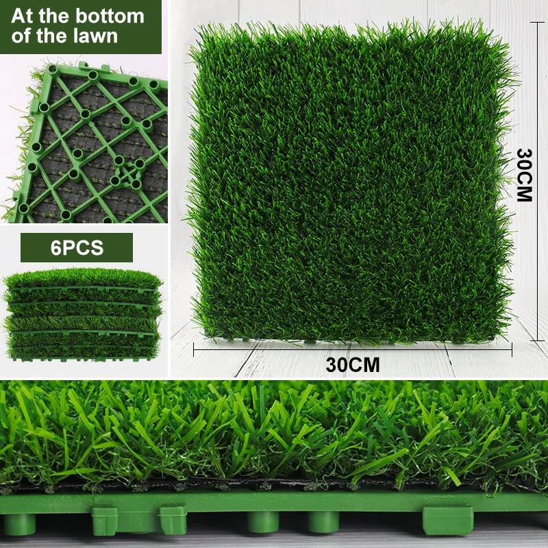 Artificial Grass Turf Tiles, Self Draining, Synthetic Rug