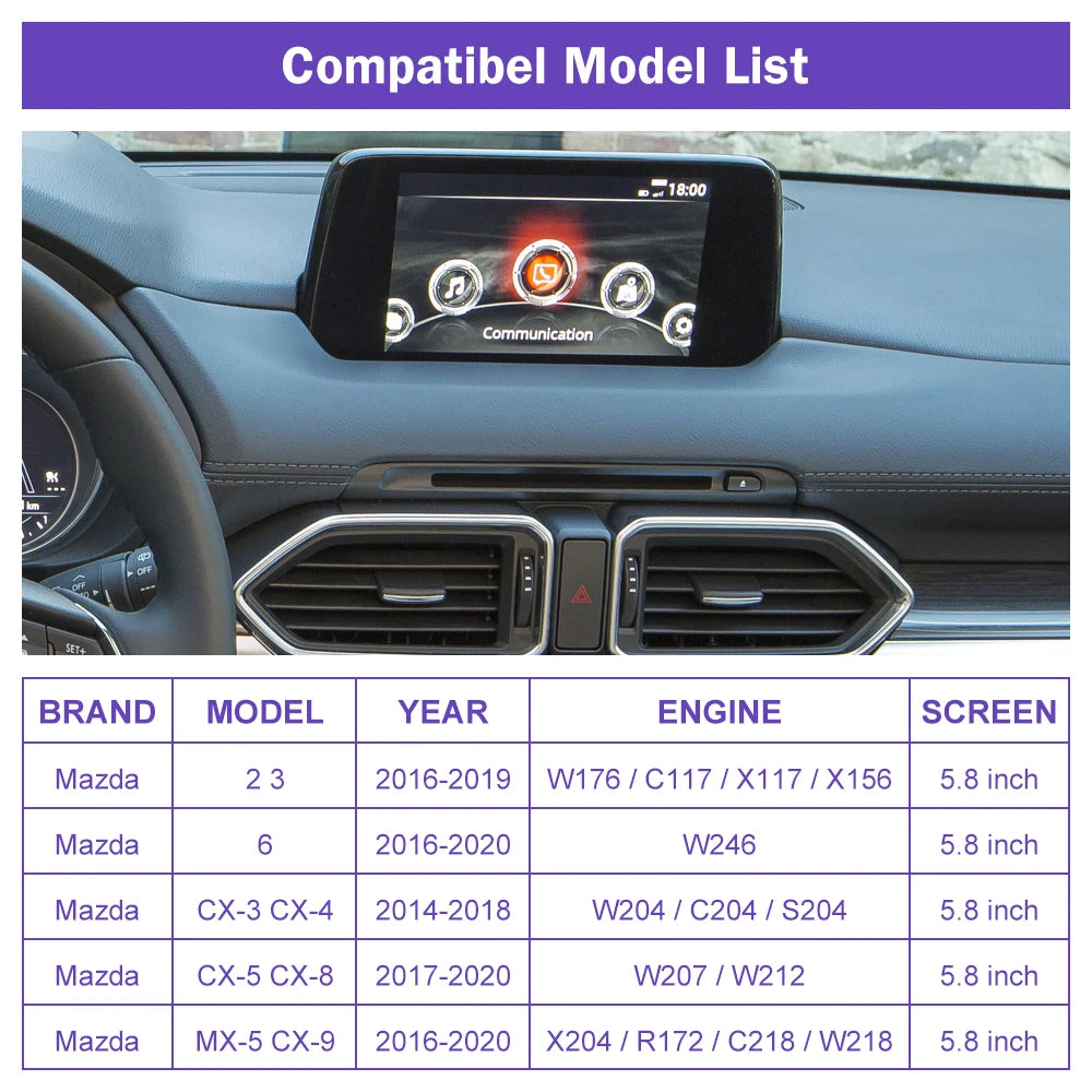 Apple CarPlay Adapter Hub, OEM Compatibility, Mazda Models 2017-2020