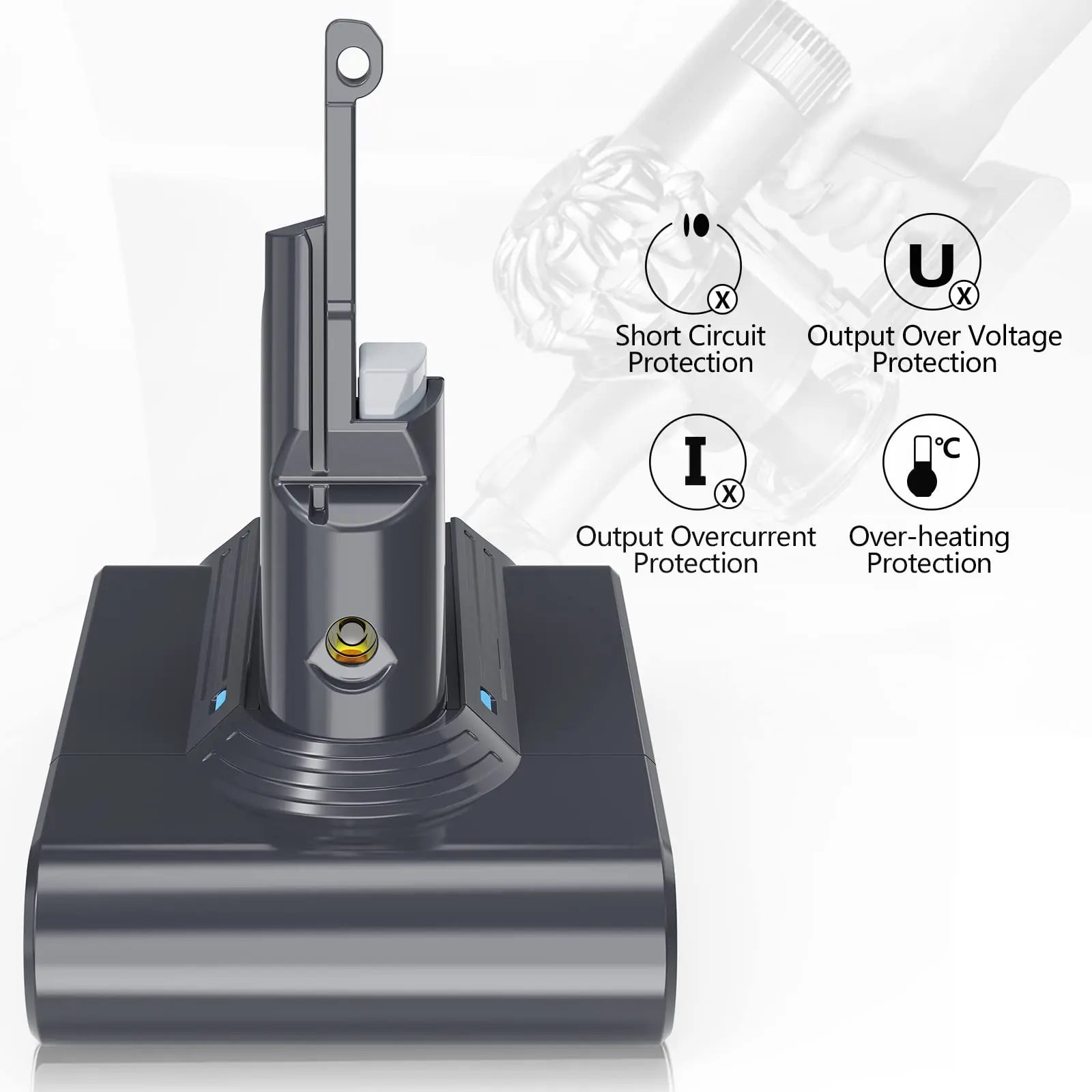 Dyson V7 Stofzuiger Batterij, 21,6V, 6000mAh