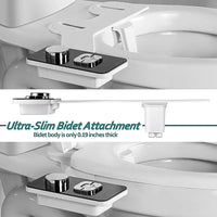 Bidet Toilet Seat Attachment, Non-Electric, Self-Cleaning, Dual Nozzles