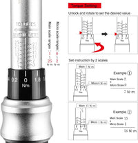 Fiets Ratel Momentsleutel Set, 1-25 NM, Multifunctionele Reparatiegereedschap