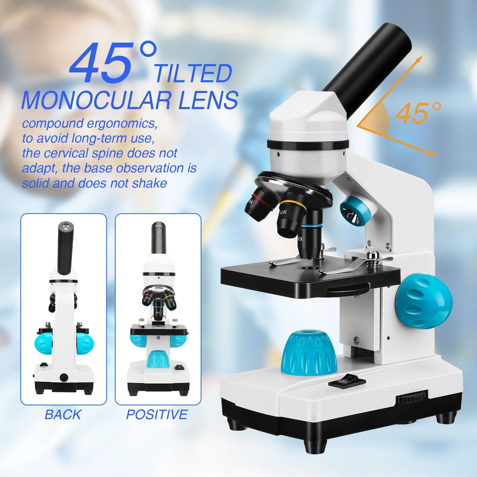 Biological Microscopes, 100X-2000X Magnification, Phone Adapter