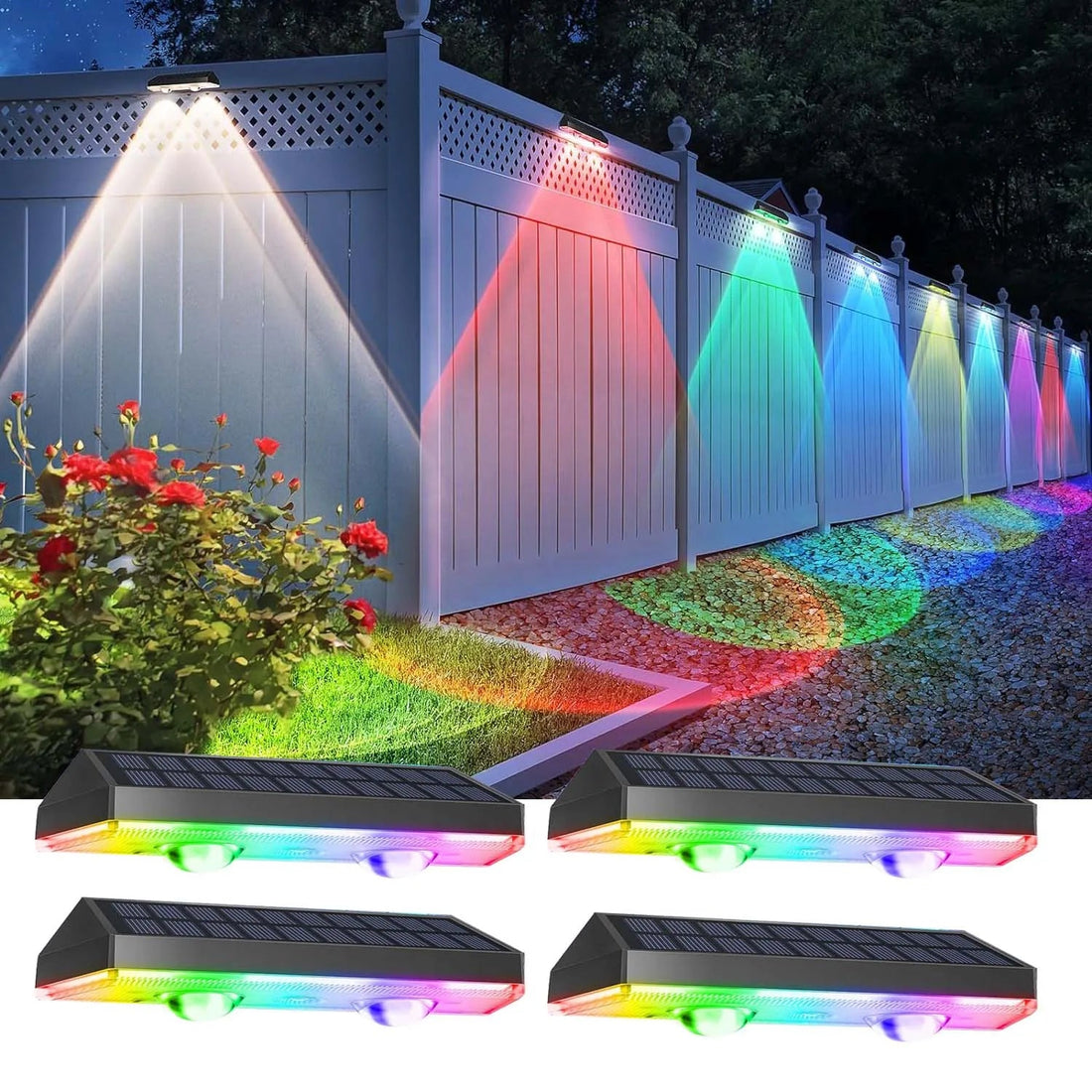 ColorRay DuoColor Solar Stufenlicht | RGB-Farbwechsel | Wetterfest & Langlebig | 4 Stück Set 0