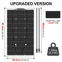 Flexible Solar Panel, Waterproof, 12V Solar Battery Pack