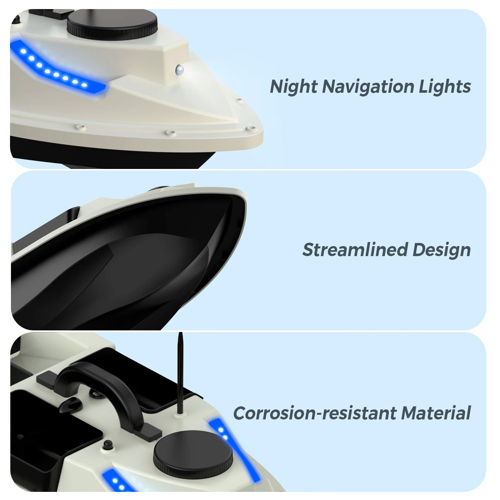 GPS RC Bait Boat, Wireless Remote Control, 4 Bait Containers