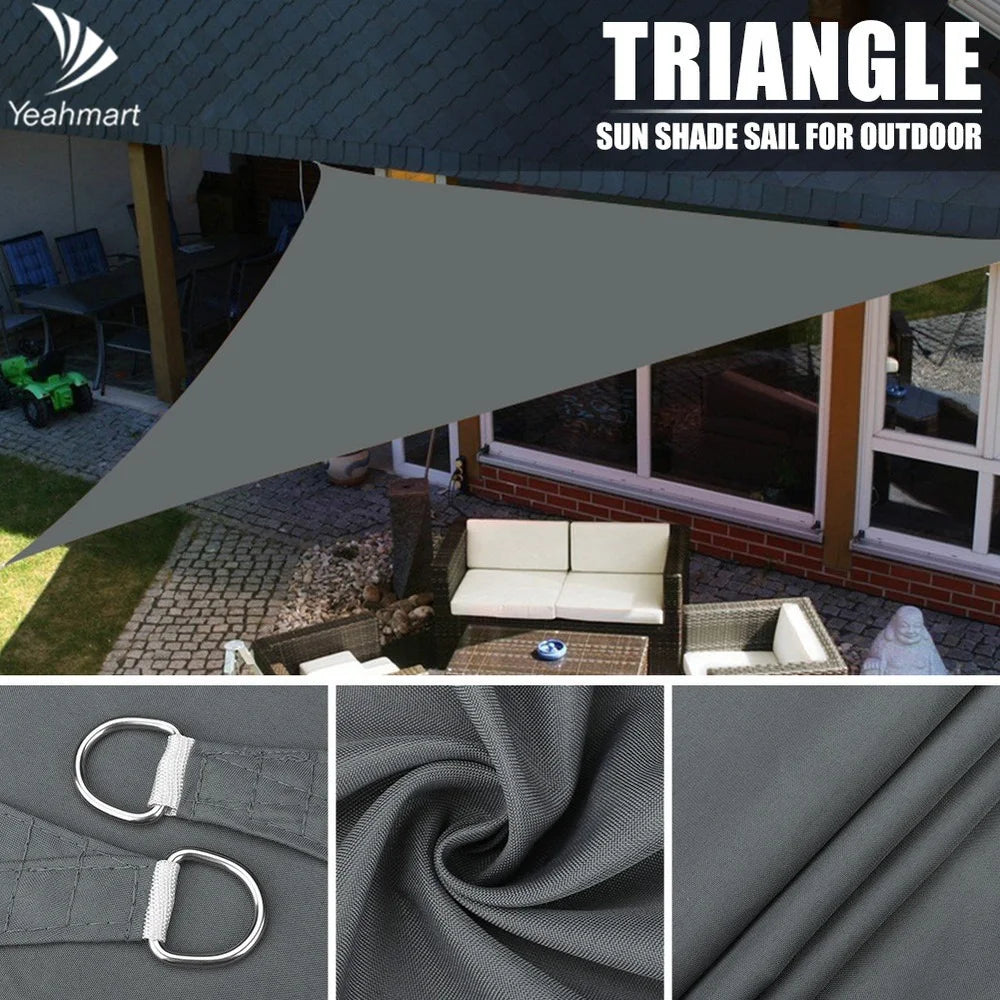 Shade Sail Sun Canopy, Waterproof, Triangular Design