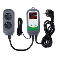 Digital Temperatur- og Fugtighedsregulator, Forudkablet, Dobbelt Trin