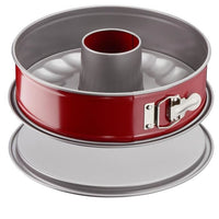 TEFAL Delibake cake mold in steel - Ø 30 x 11 cm - Red and gray - With hinge