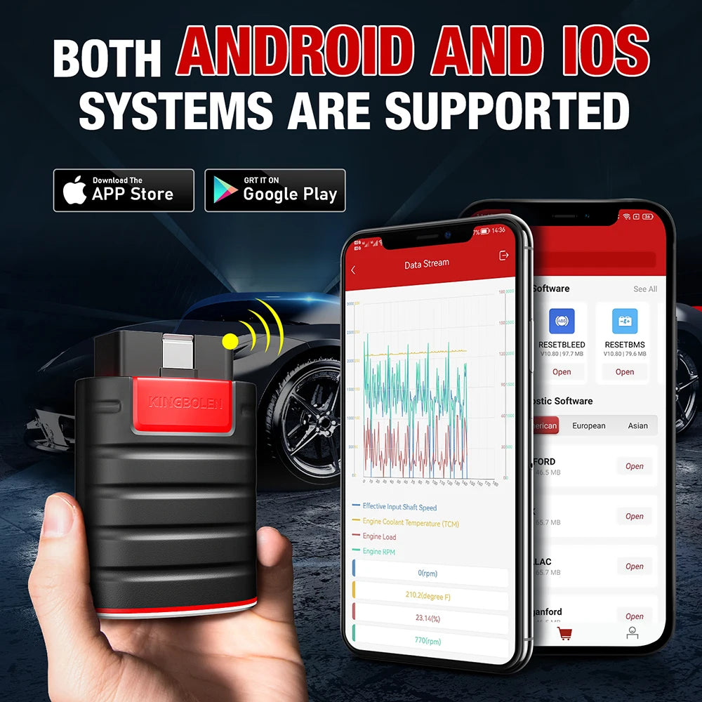 OBD2 Scanner, Bluetooth Connectiviteit, OE Niveau Diagnostisch Gereedschap